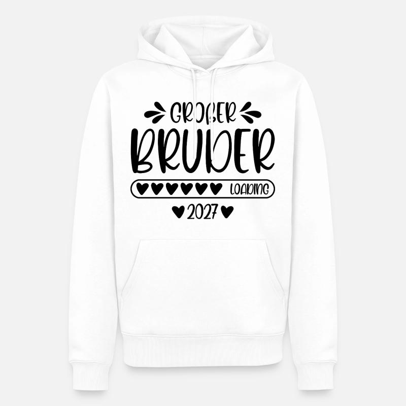 Großer Bruder 2027 loading - Männer Premium Bio Hoodie - Weiß
