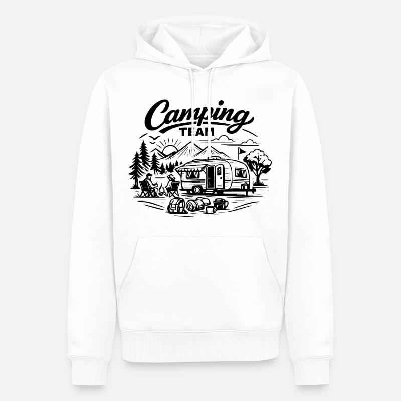 Camping Team Wagon - Sweat à capuche Premium bio Homme - blanc