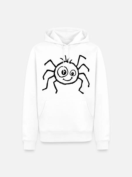 Niedliche Halloween-Spinne im Kritzelstil - Männer Premium Bio Hoodie - Weiß