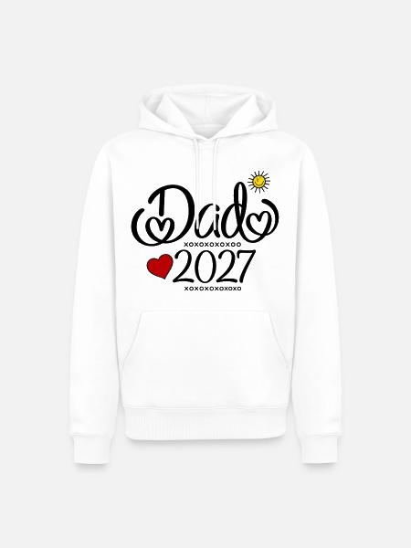 Dad 2027 - Geschenk für Väter - Männer Premium Bio Hoodie - Weiß