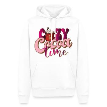 confortable temps chocolat chaud hiver noël Kakao - Sweat à capuche Premium bio Homme - blanc - Devant - Nico (187cm)