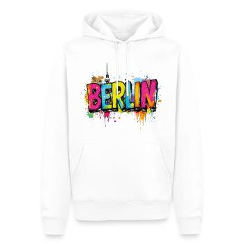 Berlin Graffiti Schrift Streetart Urban Style - Männer Premium Bio Hoodie - Weiß - Vorne - Nico (187cm)