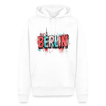Berlin Graffiti Schrift Streetart Urban Style - Männer Premium Bio Hoodie - Weiß - Vorne - Nico (187cm)