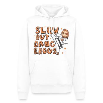 Paresseux de karaté lent mais dangereux - Sweat à capuche Premium bio Homme - blanc - Devant - Nico (187cm)