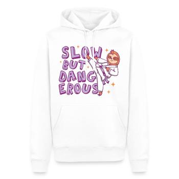 Paresseux de karaté lent mais dangereux - Sweat à capuche Premium bio Homme - blanc - Devant - Nico (187cm)