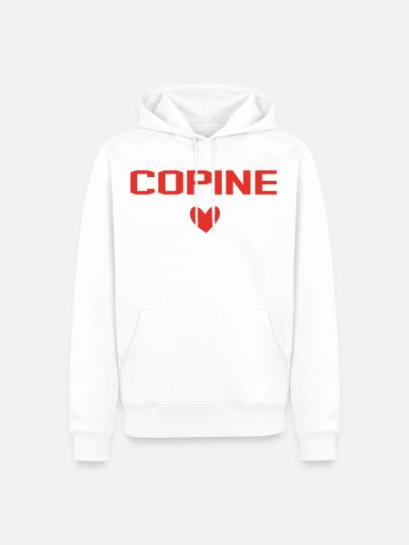 Copine Coeur - Sweat à capuche Premium bio Homme - blanc