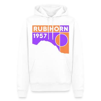 Rubihorn, Randonnée, Montagne, Randonnée, Escalade, Face Nord - Sweat à capuche Premium bio Homme - blanc - Devant - Nico (187cm)