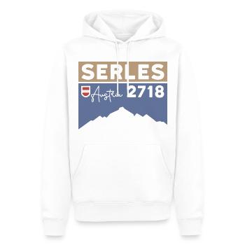 Serles Wanderung Bergtour Stubaital Wipptal Wander - Männer Premium Bio Hoodie - Weiß - Vorne - Nico (187cm)