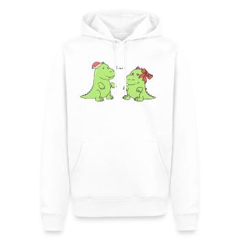 petits dinosaures - je rawr et - Sweat à capuche Premium bio Homme - blanc - Devant - Nico (187cm)