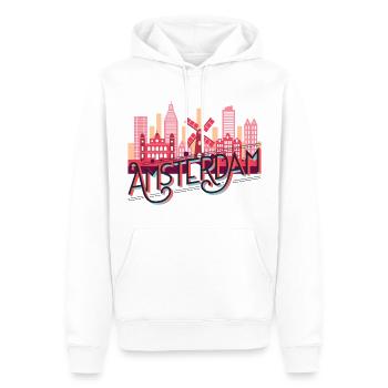 Amsterdam, Pays-Bas, Pays-Bas, Skyline City - Sweat à capuche Premium bio Homme - blanc - Devant - Nico (187cm)