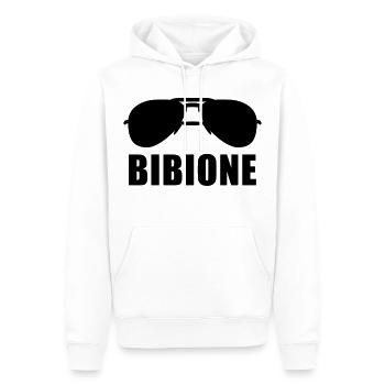 Coole Bibione Sonnenbrille - Männer Premium Bio Hoodie - Weiß - Vorne - Nico (187cm)