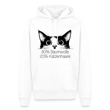Katze 80% Baumwolle 20% Katzenhaare Lustig Spruch - Männer Premium Bio Hoodie - Weiß - Vorne - Nico (187cm)