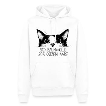 Katze 80% Baumwolle 20% Katzenhaare Lustig Spruch - Männer Premium Bio Hoodie - Weiß - Vorne - Nico (187cm)