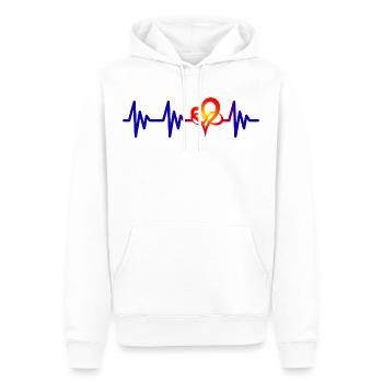 Coeur rougeoyant battement de coeur Infinity Heart - Sweat à capuche Premium bio Homme - blanc - Devant - Nico (187cm)