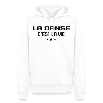 La Danse C’est La Vie - Sweat à capuche Premium bio Homme - blanc - Devant - Nico (187cm)