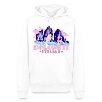 Dolomiti Italia Dolomites Three Peaks souvenir - Men’s Premium Organic Hoodie - white - Front - Nico (187cm)