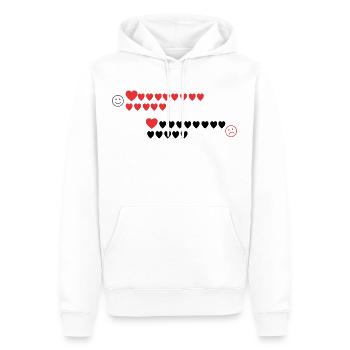 Santé smileys cardiaques - Sweat à capuche Premium bio Homme - blanc - Devant - Nico (187cm)