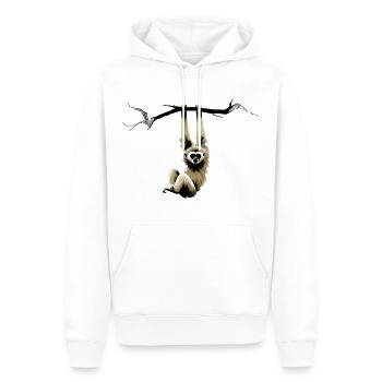 Gibbon - Männer Premium Bio Hoodie - Weiß - Vorne - Nico (187cm)