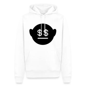Face au dollar - Sweat à capuche Premium bio Homme - blanc - Devant - Nico (187cm)