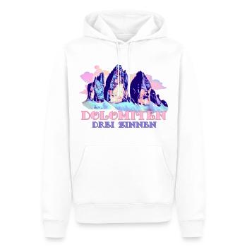 Dolomites Three Peaks Tre Cime di Lavaredo Hiking - Men’s Premium Organic Hoodie - white - Front - Nico (187cm)