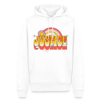 Gerechtigkeit Freiheit Frieden Toleranz Liebe - Männer Premium Bio Hoodie - Weiß - Vorne - Nico (187cm)
