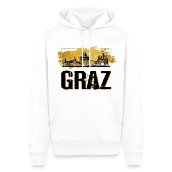 Graz Autriche Skyline City Gold Home Amour - Sweat à capuche Premium bio Homme - blanc - Devant - Nico (187cm)