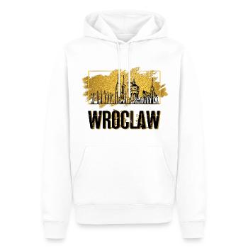 Wroclaw Wroclaw Pologne Ville Skyline Home Or - Sweat à capuche Premium bio Homme - blanc - Devant - Nico (187cm)