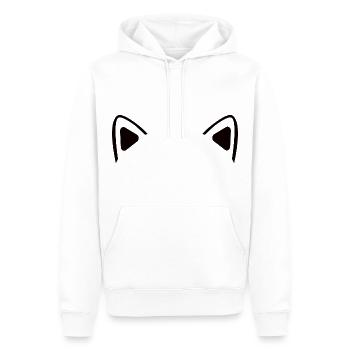Oreilles de chat - Sweat à capuche Premium bio Homme - blanc - Devant - Nico (187cm)
