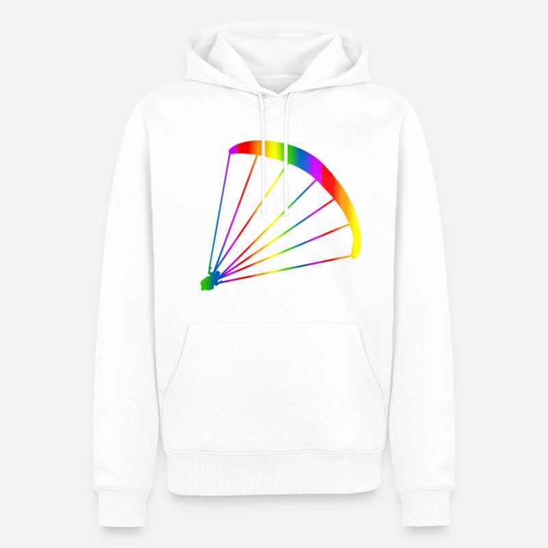 Bunter Gleitschirm Regenbogen - Männer Premium Bio Hoodie - Weiß