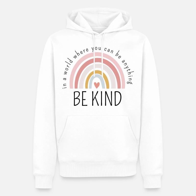 SEI FREUNDLICH - Männer Premium Bio Hoodie - Weiß