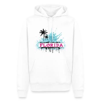 Floride USA Miami Amérique Été Palm Beach - Sweat à capuche Premium bio Homme - blanc - Devant - Nico (187cm)
