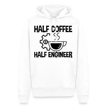 Half Coffee Half Engineer 2 - Men’s Premium Organic Hoodie - white - Front - Nico (187cm)