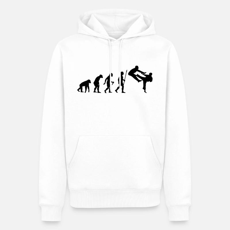 Évolution du karaté - Sweat à capuche Premium bio Homme - blanc