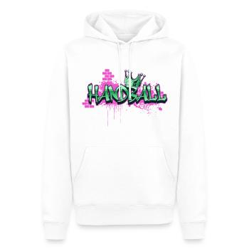 Handball Graffiti Spray Sprayer Handballspieler - Männer Premium Bio Hoodie - Weiß - Vorne - Nico (187cm)