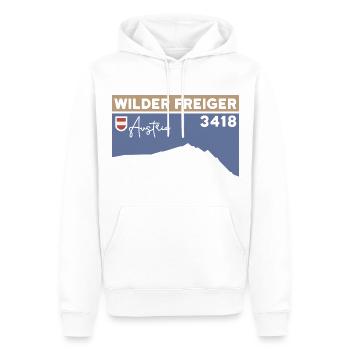 Wild Freiger Mountain Tour Red Ridge Summit Altitude - Men’s Premium Organic Hoodie - white - Front - Nico (187cm)