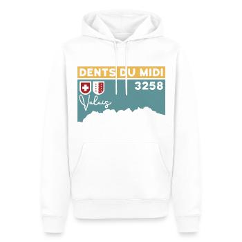 Dents Du Midi Finisher Berg Wallis Wandern Schweiz - Männer Premium Bio Hoodie - Weiß - Vorne - Nico (187cm)