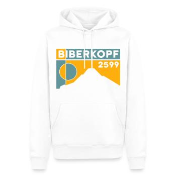 Biberkopf Höhe Hike Warth Schröcken Ski Resort - Sweat à capuche Premium bio Homme - blanc - Devant - Nico (187cm)