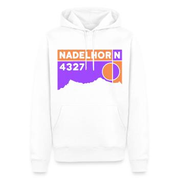 Nadelhorn Bergtour Hochtour Souvenir 4000er Wallis - Männer Premium Bio Hoodie - Weiß - Vorne - Nico (187cm)