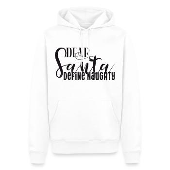 Santa Define Naughty xmas christmas Weihnachten - Men’s Premium Organic Hoodie - white - Front - Nico (187cm)