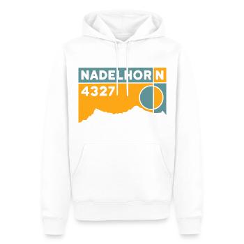 Nadelhorn Wallis Bergtour Hochtour Andenken Wander - Männer Premium Bio Hoodie - Weiß - Vorne - Nico (187cm)