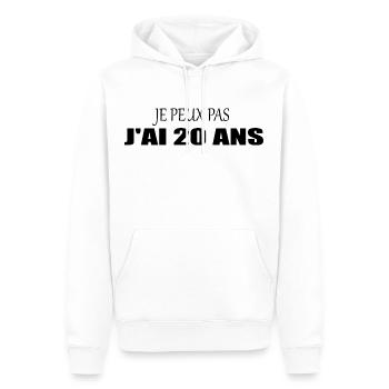 Je Peux Pas J'ai 20 ans - Sweat à capuche Premium bio Homme - blanc - Devant - Nico (187cm)