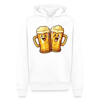 Chopes à bière drôles Rire Bière Boire de l’alcool Humour - Sweat à capuche Premium bio Homme - blanc - Devant - Nico (187cm)