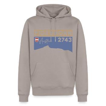 Figerhorn Sonnenaufgang Aufstieg Wanderung Wandern - Männer Premium Bio Hoodie - Taupe - Vorne - Nico (187cm)