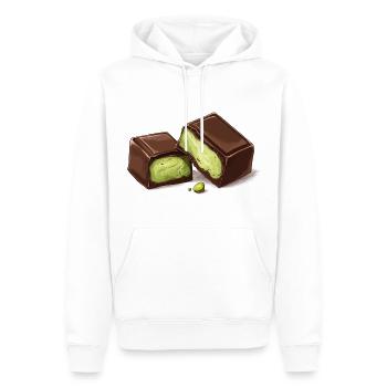Dubaï Chocolat Pistaches Pistache Crème Chocolat - Sweat à capuche Premium bio Homme - blanc - Devant - Nico (187cm)