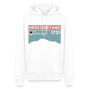 Herzogstand, Mountain, Hiking, Hike, Ridge Walk - Men’s Premium Organic Hoodie - white - Front - Nico (187cm)