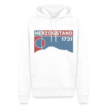 Herzogstand, Mountain, Hiking, Hike, Ridge Walk - Men’s Premium Organic Hoodie - white - Front - Nico (187cm)