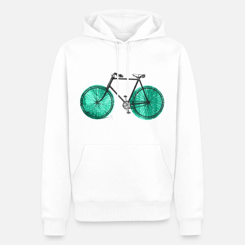 Fahrrad - Männer Premium Bio Hoodie - Weiß