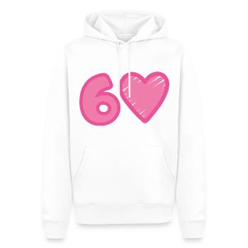 Cœur du 60e anniversaire - Sweat à capuche Premium bio Homme - blanc - Devant - Nico (187cm)