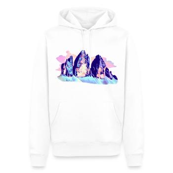 Three Peaks Tre Cime di Lavaredo Dolomites Hiking - Men’s Premium Organic Hoodie - white - Front - Nico (187cm)