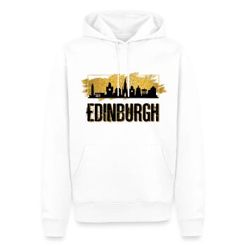 Édimbourg Écosse City Skyline Love Gold - Sweat à capuche Premium bio Homme - blanc - Devant - Nico (187cm)